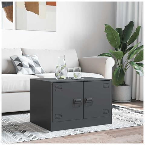 Tavolino da Salotto Antracite 67x50x44 cm in Acciaio - Foto 2