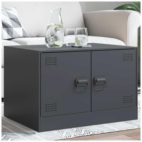 Tavolino da Salotto Antracite 67x50x44 cm in Acciaio - Foto 10