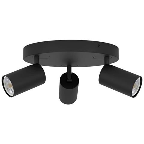 Spot Moderno Telimbela Z In Acciaio Nero 3 Luci Gu10 4,9w Ip20 - Foto 1