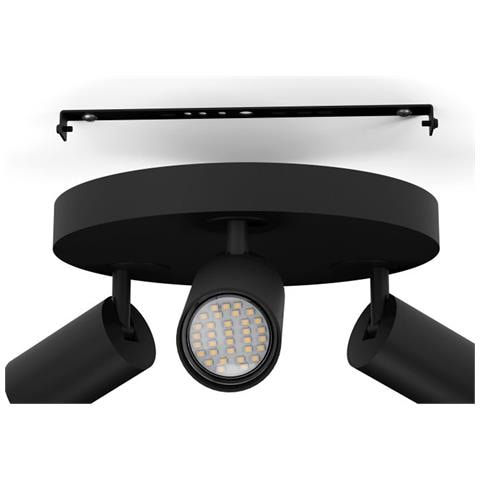 Spot Moderno Telimbela Z In Acciaio Nero 3 Luci Gu10 4,9w Ip20 - Foto 5