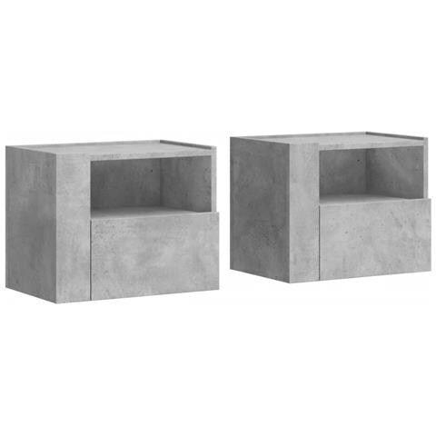 Comodini a Muro 2 pz Grigio Cemento 45x30x35 cm - Foto 2