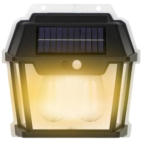 Applique Lampada Doppio Led Muro Parete Per Esterno Solare Crepuscolare Giardino - Foto 3