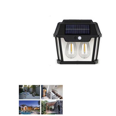 Applique Lampada Doppio Led Muro Parete Per Esterno Solare Crepuscolare Giardino - Foto 1