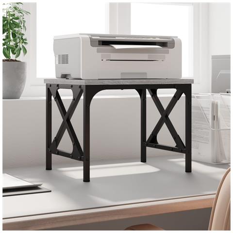 Supporto Stampante Grigio Sonoma 40x30x31 Cm Legno Multistrato - Foto 1