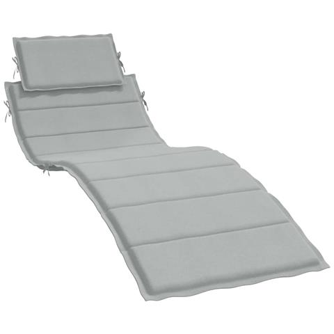 Cuscino Per Lettino Prendisole Grigio Chiaro Mélange 186x58x3cm - Foto 2