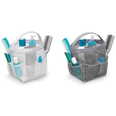 Cestino Con Manico Bagno 22x22x20cm Colori Disponibili Bianco O Grigio - Foto 1