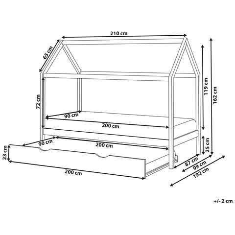 Letto Estraibile Per Bambini Legno Di Pino Crillon 90 X 200 Cm Marrone Chiaro - Foto 7