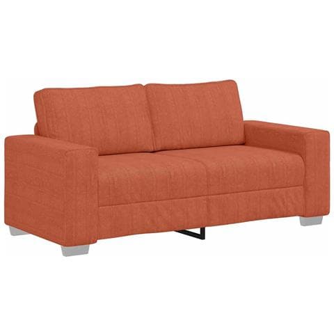 Divano Divanetto Rosso Arancione 140 cm Tessuto Velluto a Coste - Foto 1
