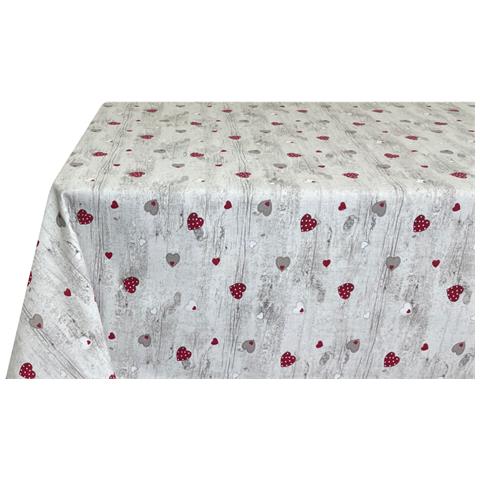 Tovaglia Per Salotto Cucina Tavolo 100% Cotone Made In Italy Happy Rp 140x300 Happy - Foto 5