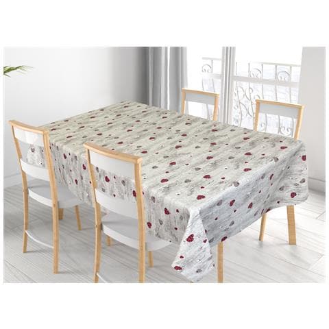 Tovaglia Per Salotto Cucina Tavolo 100% Cotone Made In Italy Happy Rp 140x300 Happy - Foto 1