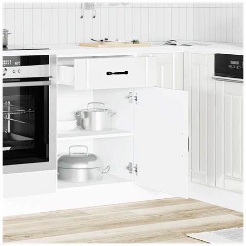 Base Da Cucina Lucca Bianco Lucido In Legno Multistrato - Foto 3
