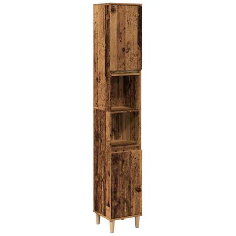 Armadietto Bagno Legno Antico 30x30x190 Cm In Legno Multistrato - Foto 2