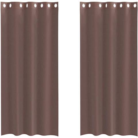 Tende In Voile Con Occhielli 2 Pz Marrone 140x245 Cm - Foto 2
