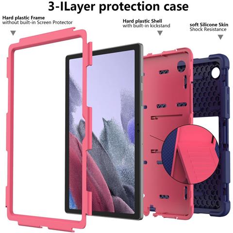 Custodia Elegante Per Samsung Galaxy Tab A8 10.5"" Con Supporto, Blu E Rosa - Foto 4