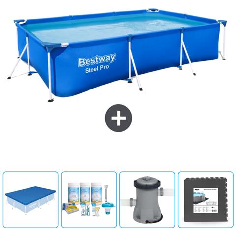 Piscina Fuori Terra - Rettangolo - 300x201x66 Cm - Blu - Include Accessori Coordinati Cb3 - Foto 1