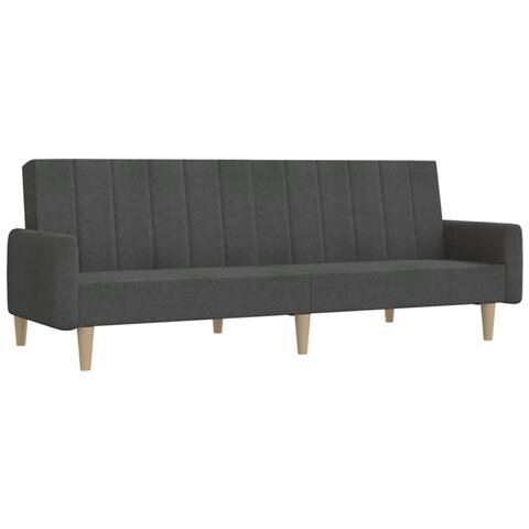 Divano Letto A 2 Posti Grigio Scuro In Tessuto - Foto 1