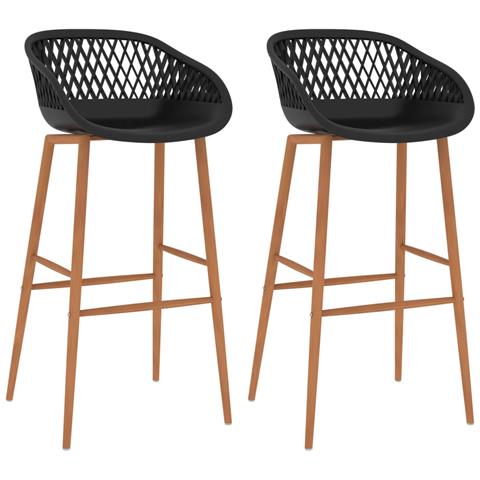 Sedie Da Bar 2 Pz Nere - Foto 2