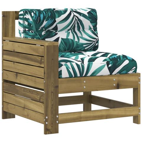 Lusso Casadino - Divano Da Giardino Senza Braccioli Con Cuscini Impregnato Pino - Foto 1