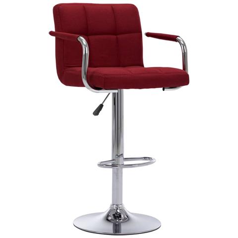 Sedie Da Bar 2 Pz Rosso Vino In Tessuto - Foto 1