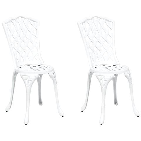 Sedi di giardino  2 pezzi in alluminio pressofuso bianco - Foto 1