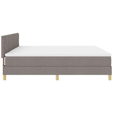 Letto con Rete A Molle e Materasso Tortora 200x200 cm Tessuto - Foto 9