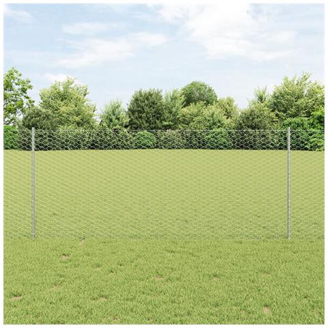 Pali di recinzione  10 pz U-Channel 100 cm Acciaio zincato, Recinzione esagonale  1x10 m Acciaio zincato - Foto 2