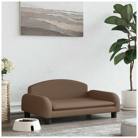 Lettino per Cani Marrone 70x45x30 cm in Tessuto - Foto 2