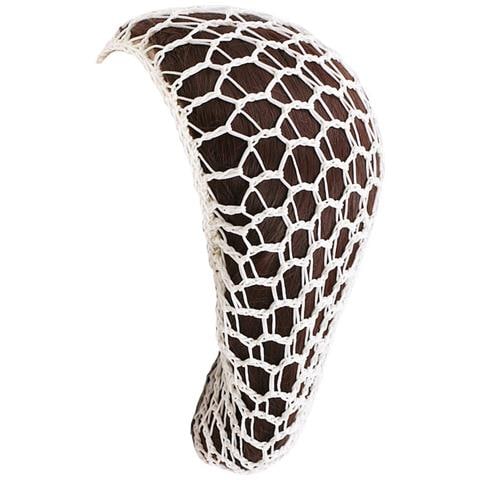 Rete Per Capelli All'uncinetto Fatta A Mano Con Fiocco Retrò - Accessorio Elegante E Funzionale White - Foto 2