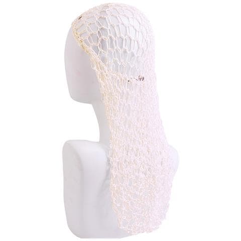 Rete Per Capelli All'uncinetto Fatta A Mano Con Fiocco Retrò - Accessorio Elegante E Funzionale White - Foto 3