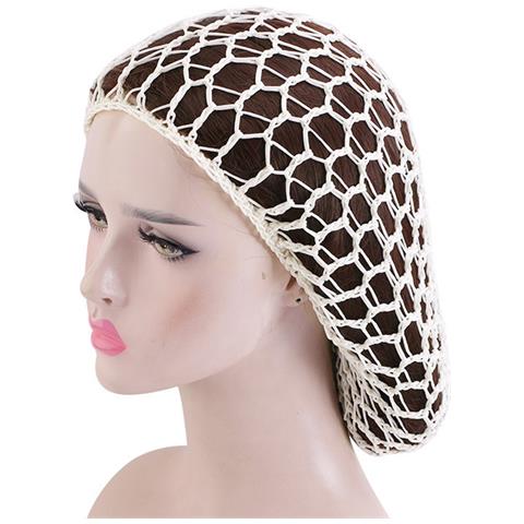 Rete Per Capelli All'uncinetto Fatta A Mano Con Fiocco Retrò - Accessorio Elegante E Funzionale White - Foto 1
