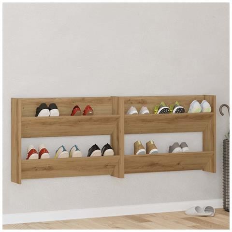 Armadi per scarpe da muro 2 pcs rovere artigianale - Foto 2