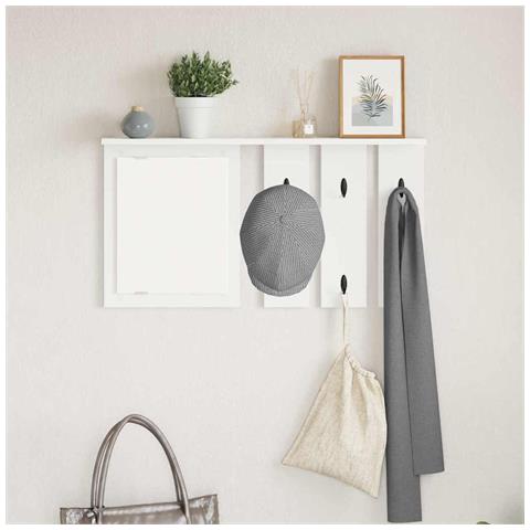 Appendiabiti a muro Bianco 85 x 10 x 45 cm Legno multistrato - Foto 2