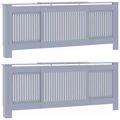 Copertura per radiatori 2 pcs Grigio (142-205) x 20.5 x 81.5 cm - Foto 1