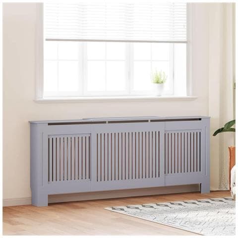 Copertura per radiatori 2 pcs Grigio (142-205) x 20.5 x 81.5 cm - Foto 2