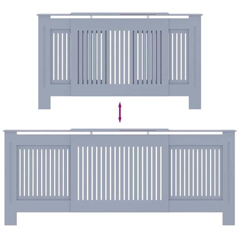 Copertura per radiatori 2 pcs Grigio (142-205) x 20.5 x 81.5 cm - Foto 9