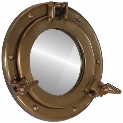 Specchio da Parete Design Oblò Ø23 cm in Alluminio e Vetro - Foto 1