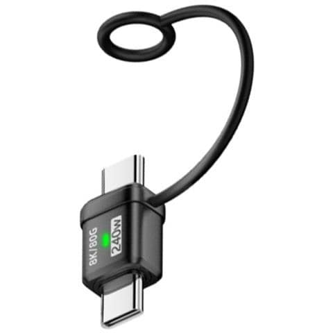 Adattatore Da Tipo-c Maschio A Maschio 2-pack: Ricarica 240w E Trasferimento Dati 120gbps Black - Foto 3