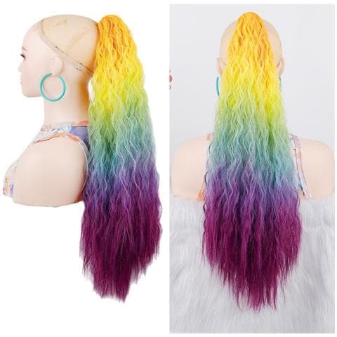 Coda Di Cavallo Sfumata Colorata - Extension Per Capelli In Fibra Ad Alta Temperatura Per Donne - Foto 2
