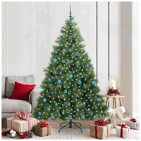 Albero di Natale artificiale con 300 LED Verde 210 cm PE e PVC - Foto 2