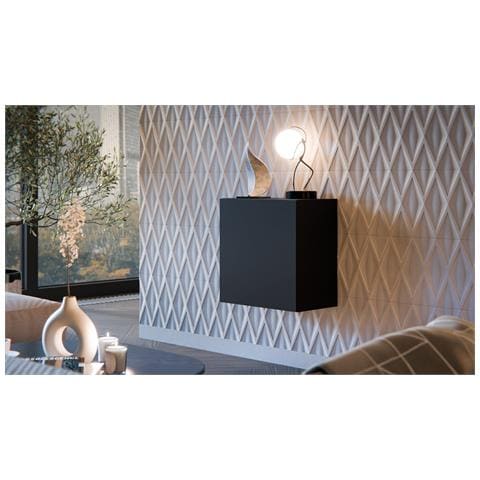 Sparone - Mobile Pensile Un Ripiano, 49.9x50h Cm Nero Antracite - Foto 2