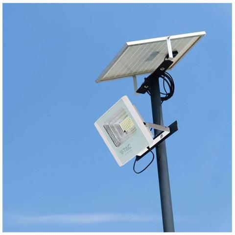 Faro LED con Telecomando e Pannello Solare 16W Batteria sostituibile Cavo da 5m Colore Bianco 6400K IP65, colore Bianco - Foto 2