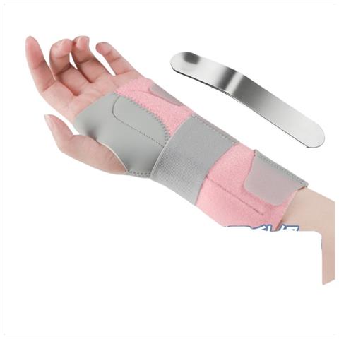 Tutore Per Polso Sinistro Con Stecca In Alluminio - Stecca Rimovibile E Compressione Regolabile Pink M - Foto 1