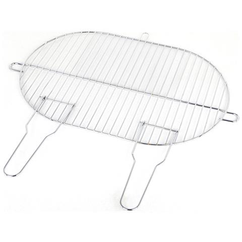 Griglia Ovale Singola In Acciaio Cromato - 50,5 X 33 Cm - Foto 2