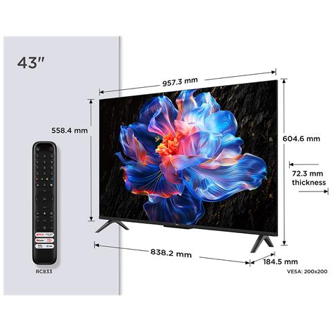P6K Serie Smart TV 4K Ultra HD 43" 43P6K, Dolby Audio, HDR10+, Google TV - Foto 1