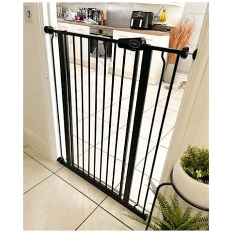 Safetots Cancelletto Di Sicurezza Extra Alto In Metallo Con Chiusura A Pressione, 75cm - 82,6cm, Nero Opaco, 104cm Di Altezza - Foto 4