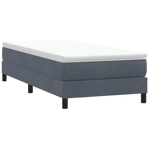 Giroletto Molle senza Materasso Grigio Scuro 100x210 cm Velluto - Foto 2