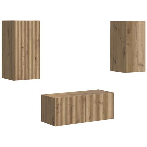 Set mobile TV 6 pcs Rovere artigianale Legno multistrato - Foto 1