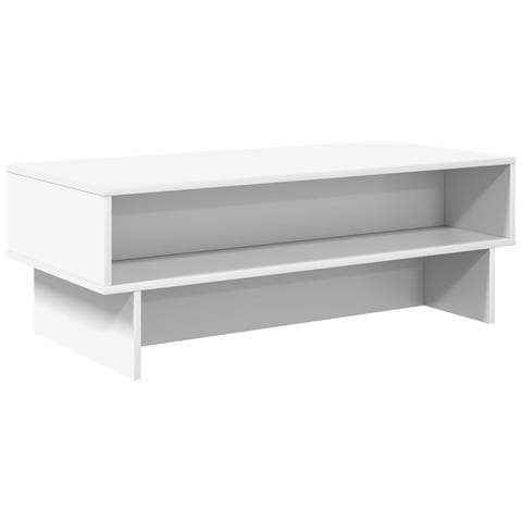 Tavolino da salotto Bianco 100 x 46 x 35 cm Legno multistrato - Foto 1