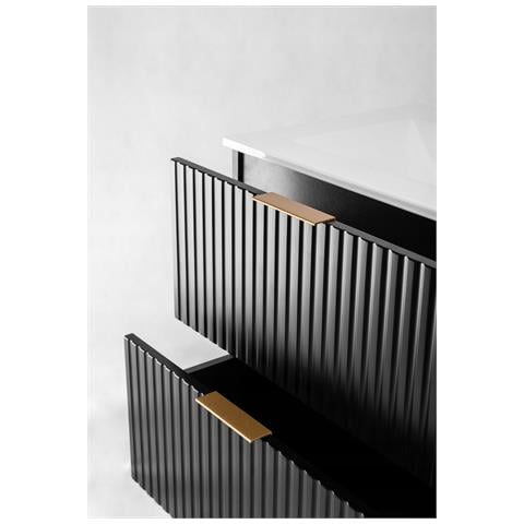 | Mobile sottolavabo - 100/57/46 cm L /A /D - Tappetino nero - Mobili bagno, lavabo, mobile bagno | Ripiano, piano di lavoro - Marrone - Foto 2