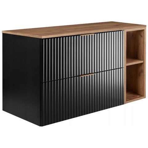 | Mobile sottolavabo - 100/57/46 cm L /A /D - Tappetino nero - Mobili bagno, lavabo, mobile bagno | Ripiano, piano di lavoro - Marrone - Foto 1